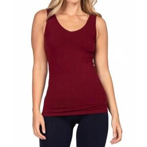 NEW M.RENA reversible v-scoop neck tank top in burgundy